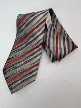 Fox & Chave National Gallery Pure‎ Silk Abstract Stripe Necktie England VTG NWT